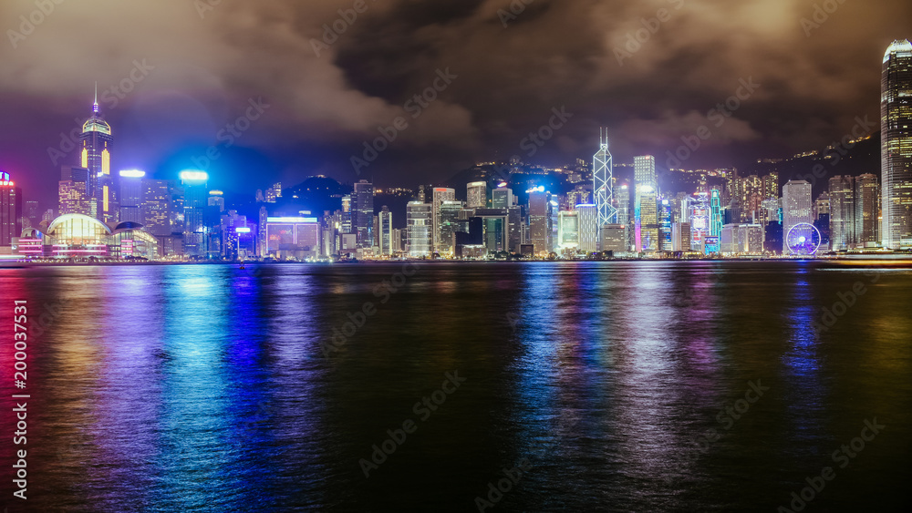 custom made wallpaper toronto digitalThe most beautiful Viewpoint The Symphony of Lights in Hong Kong.(Put the coloring filter )