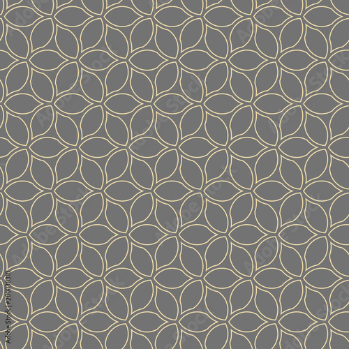 Seamless vector ornament. Modern background. Geometric modern gray and golden pattern