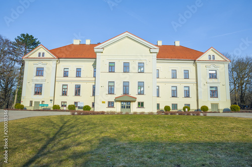 Old city center and house at Saldus, Latvia. photo