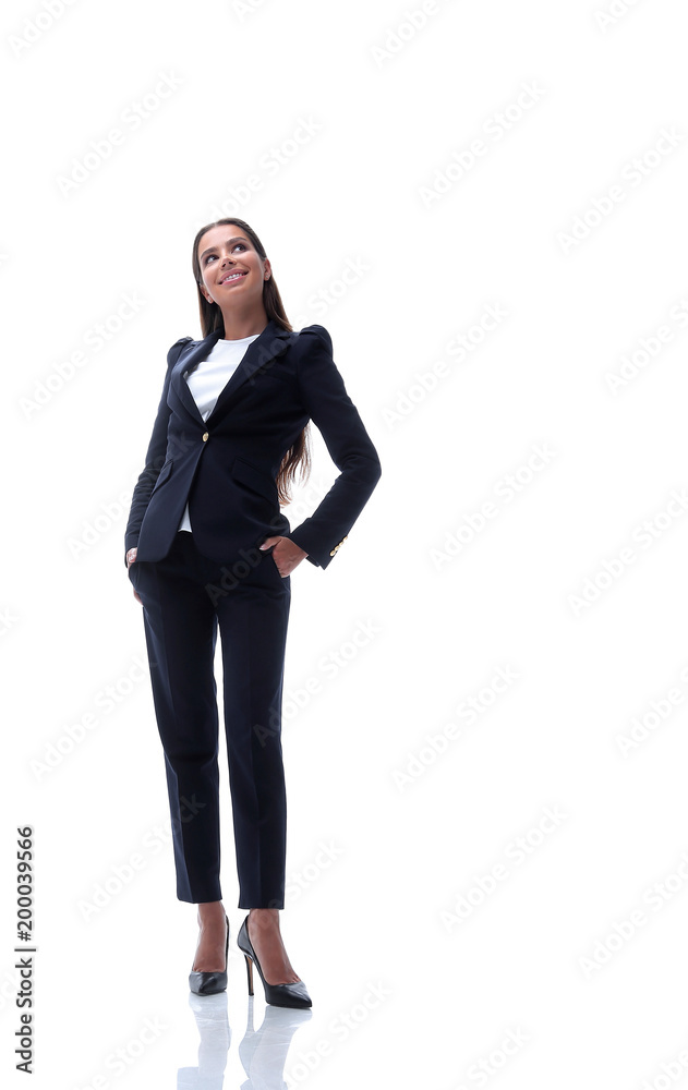 bottom view of confident business woman bottom view of confident business woman