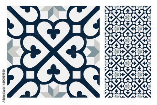 vintage tiles patterns antique seamless design in Vector illustration