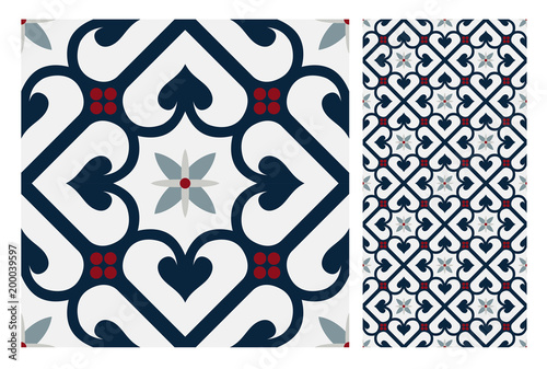 vintage tiles patterns antique seamless design in Vector illustration