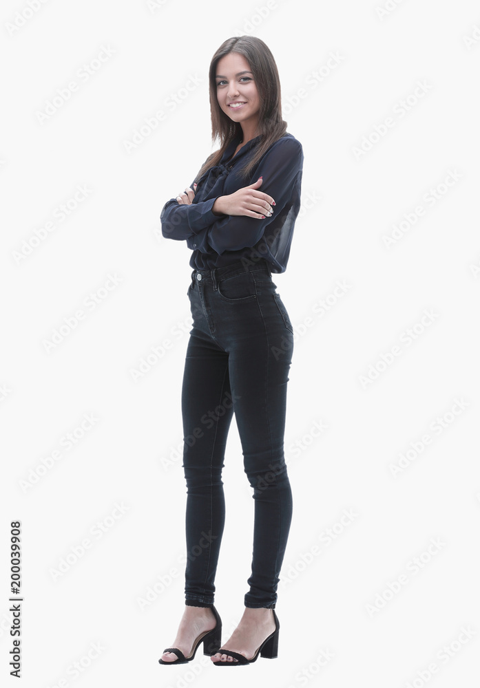Young confident business woman. full-length portrait Young confident business woman. full-length portrait
