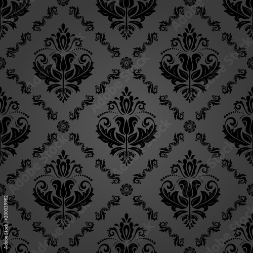 Orient vector classic pattern. Seamless abstract background with vintage elements. Dark orient background. Ornament for wallpaper and packaging