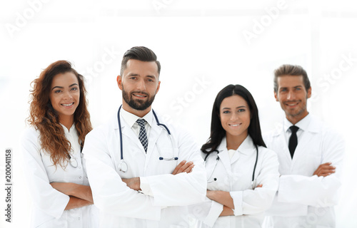 Medical doctors group. Isolated on white background.