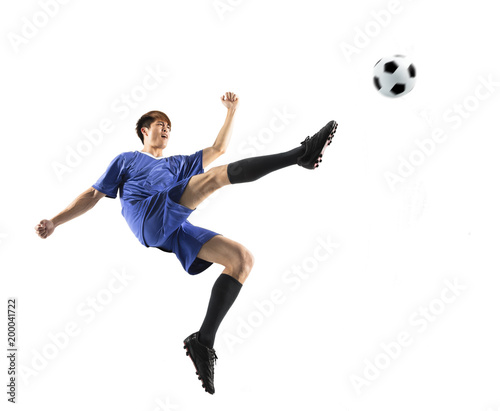 soccer player in action isolated white background © Tom Wang