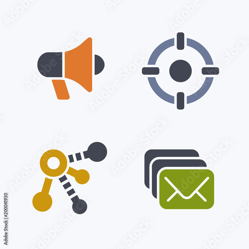 Marketing Techniques - Glyph Duo Icons. A set of 4 professional, pixel-perfect icons.
