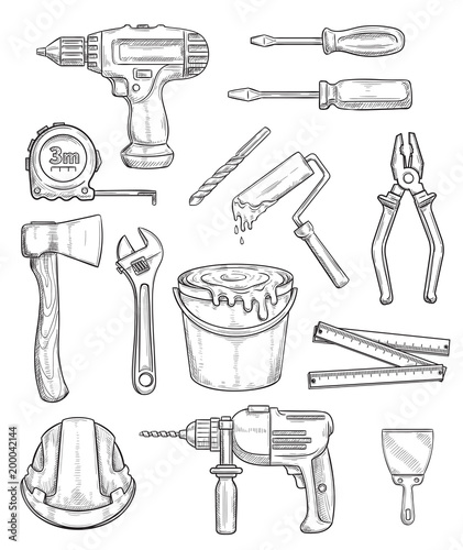 Tool sketch of repair and construction instrument