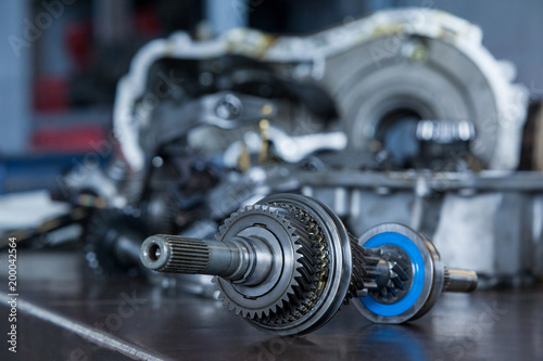 Spare parts on table
