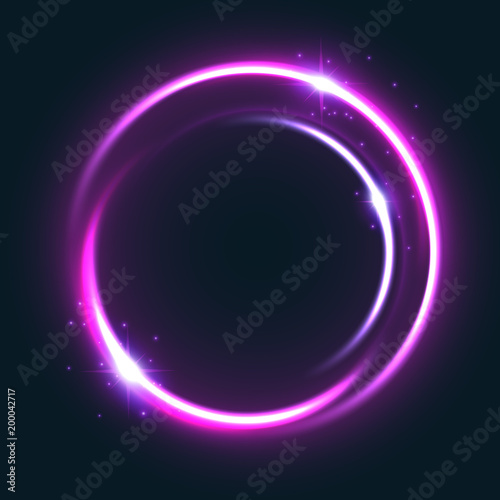 Glowing circle light effect with shining star