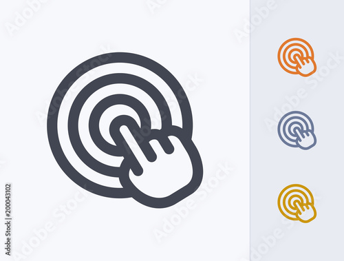 Hand Click - Outline Icons. A professional, pixel-perfect icon.
