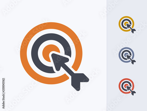 Target & Arrow - Glyph Duo Icons. A professional, pixel-perfect icon.