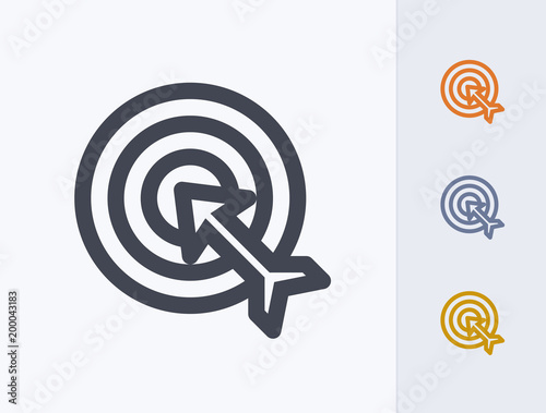 Target & Arrow - Outline Icons. A professional, pixel-perfect icon.