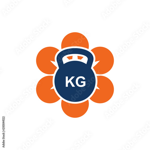 Kettle Bell Flower Logo Icon Design