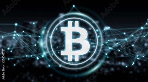 Bitcoins exchanges background 3D rendering