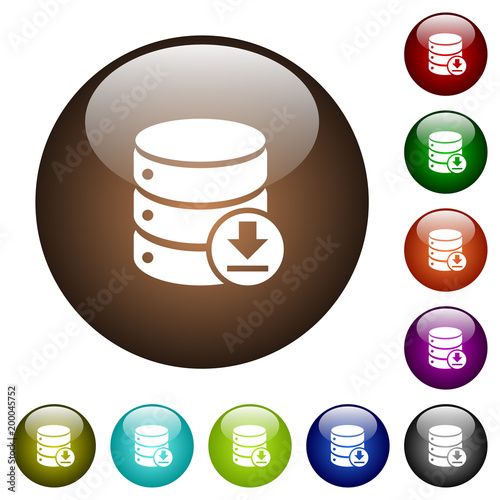 Backup database color glass buttons
