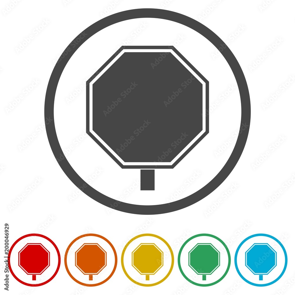 Road sign vector icon, Vector Blank Road Sign, 6 Colors Included Road sign vector icon, Vector Blank Road Sign, 6 Colors Included