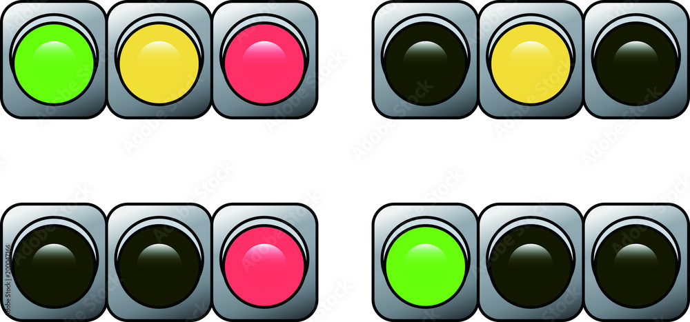 Square traffic light set