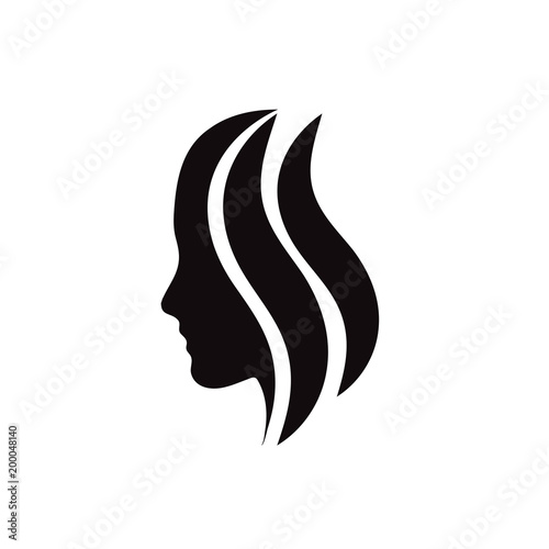 Vector logo beauty hair, hairdresser for woman