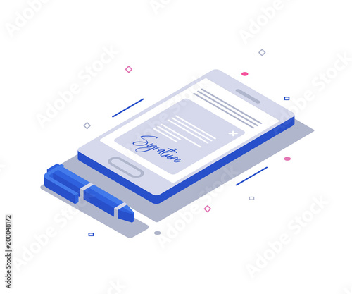 Digital signature. Creative people collection.