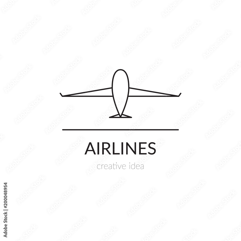 Airlines line logo template Airlines line logo template