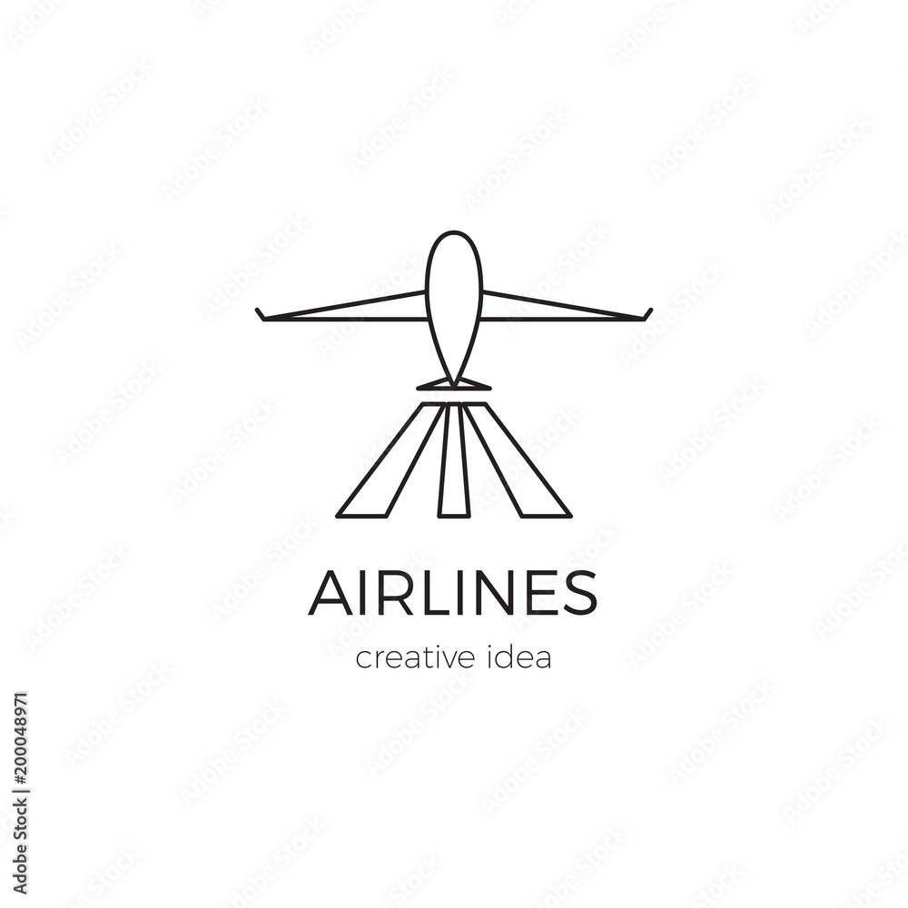 Airlines line logo template Airlines line logo template