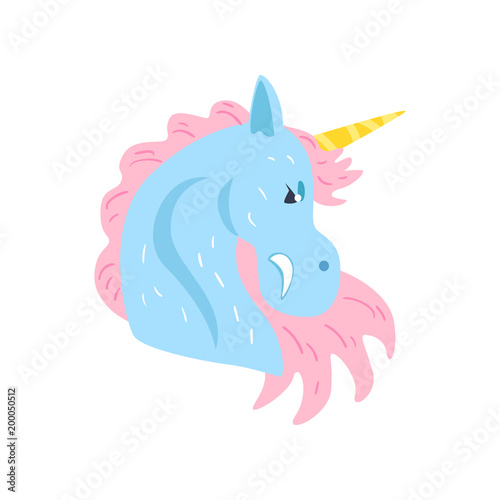 Cute unicorn character cartoon vector Illustration on a white background
