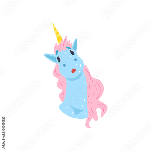 Cute funny unicorn character cartoon vector Illustration on a white background