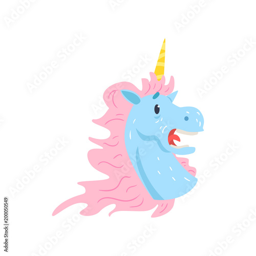 Cute frightened unicorn character cartoon vector Illustration on a white background