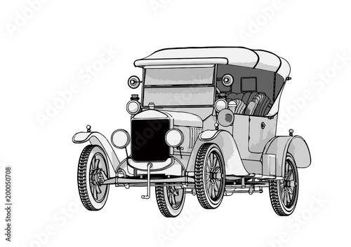 silhouette of retro car vector