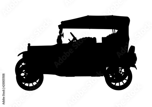 silhouette of retro car vector