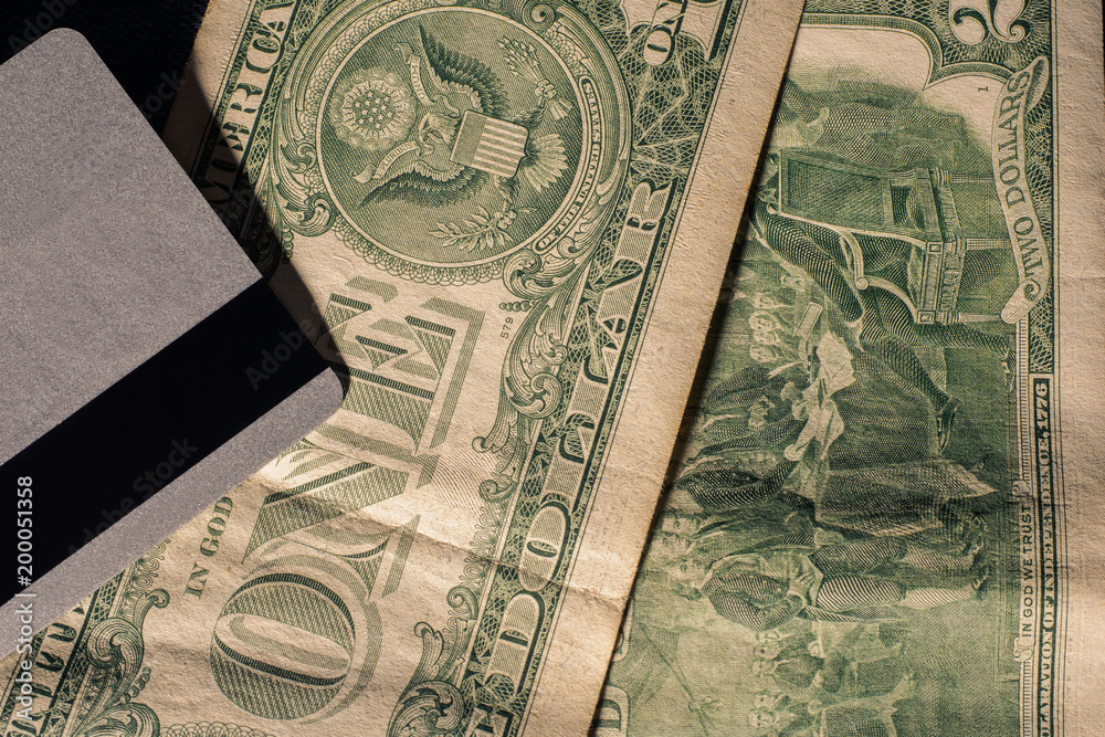 Fototapeta premium Credit cards and dollars in cash