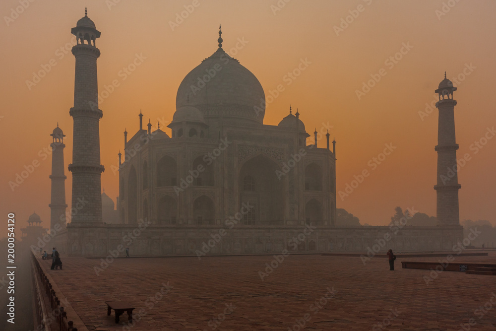 The suberb Taj Mahal at the sunrise