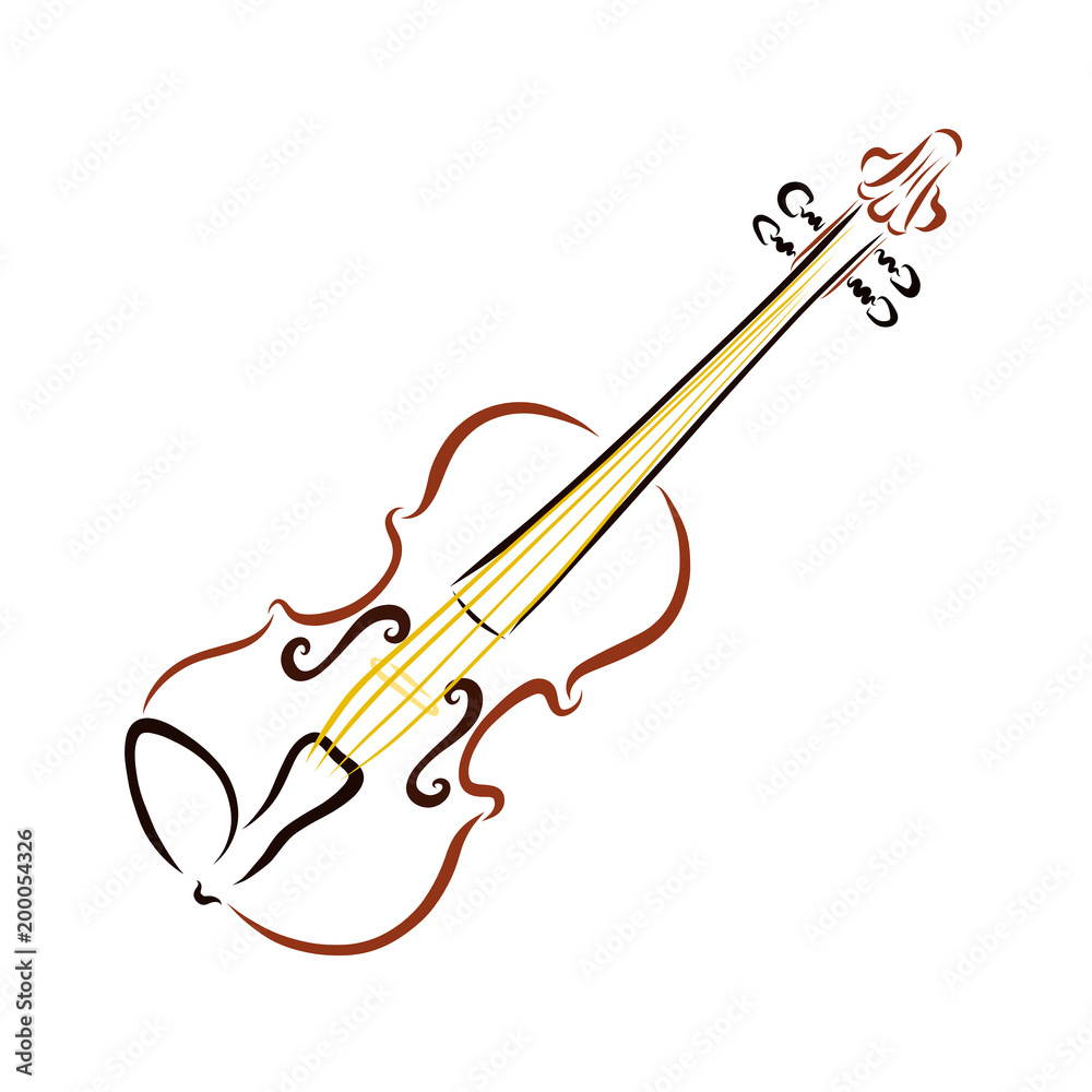 Obraz premium Violin, elegant pattern, musical instrument