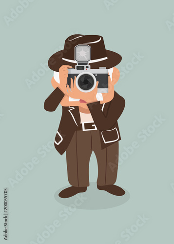 old man photographer  vector