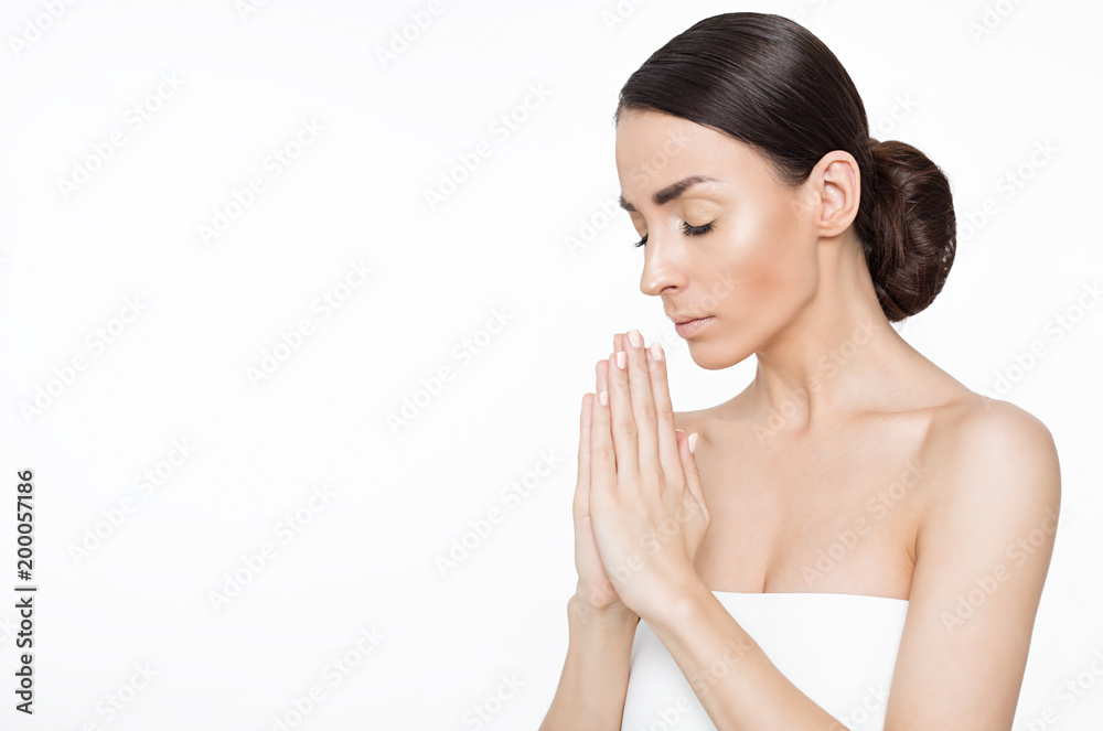 Portrait of beautiful woman. Beauty and Spa. Concept of skin care Portrait of beautiful woman. Beauty and Spa. Concept of skin care
