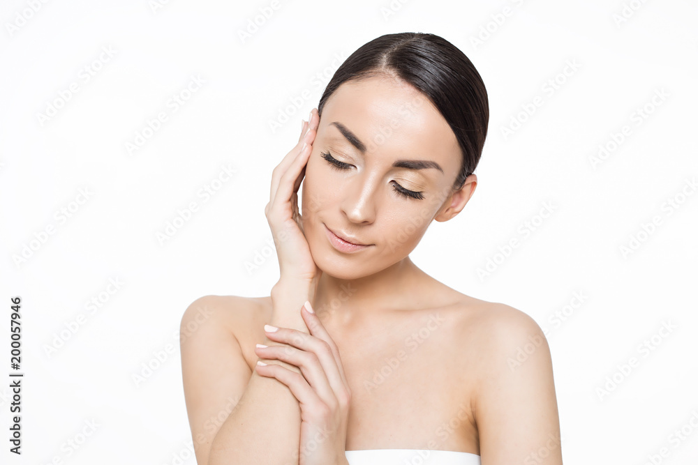 Portrait of beautiful woman. Beauty and Spa. Concept of skin care Portrait of beautiful woman. Beauty and Spa. Concept of skin care