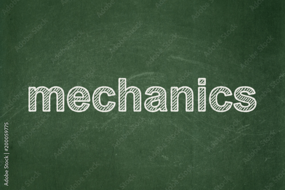 Fototapeta premium Science concept: text Mechanics on Green chalkboard background
