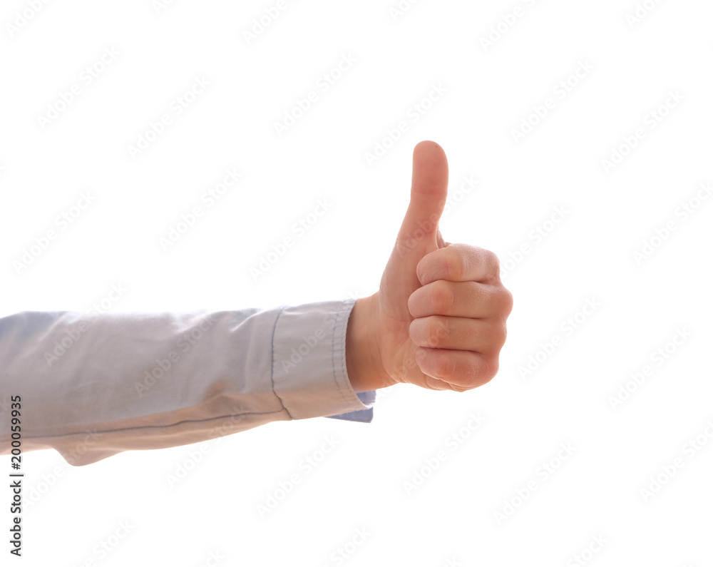 Child's hand showing a positive gesture Child's hand showing a positive gesture