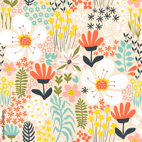 Creative background with floral elements