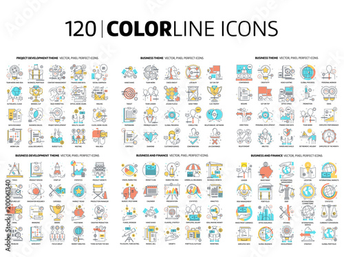 120 Color line icons