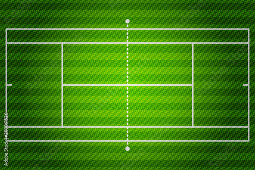 Realistic embroidered patch work texture of Tennis field element vector illustration design concept