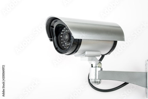 CCTV camera isolated on white background.