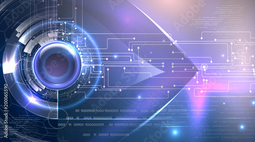 Futuristic background cyber eye theme