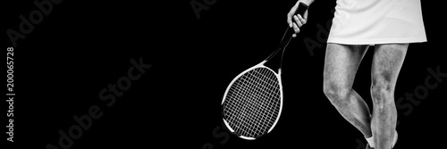 Athlete playing tennis with a racket  © vectorfusionart
