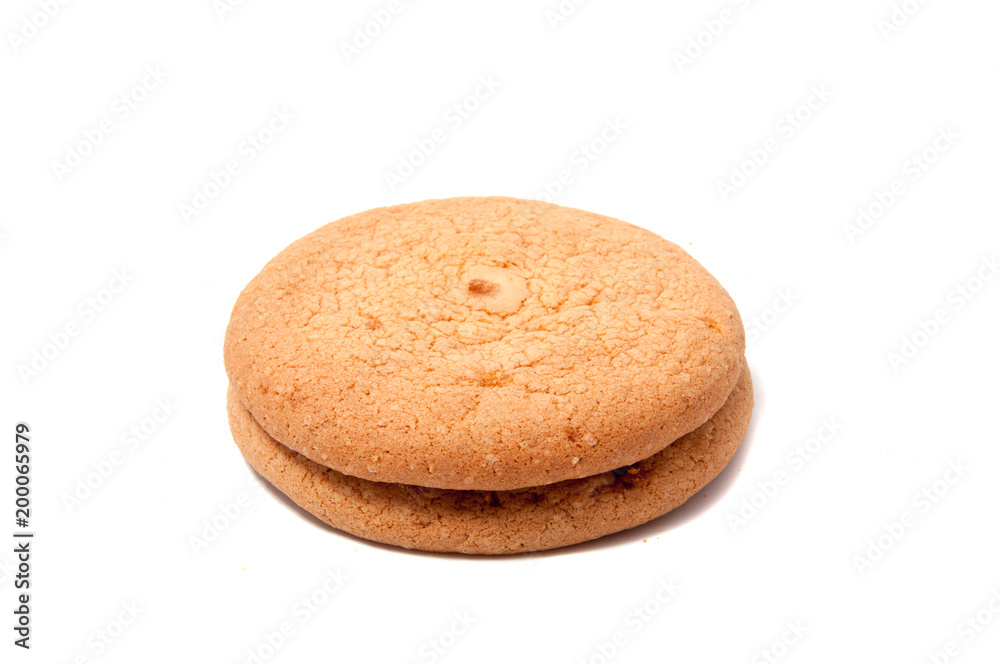 Caramel cookies honey cake isolated Caramel cookies honey cake isolated
