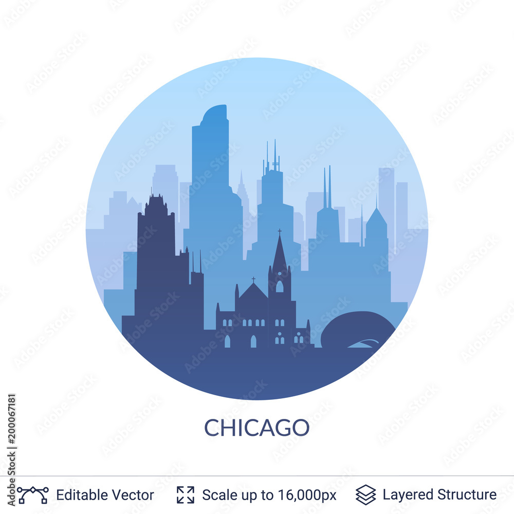 Obraz premium Chicago famous city scape.