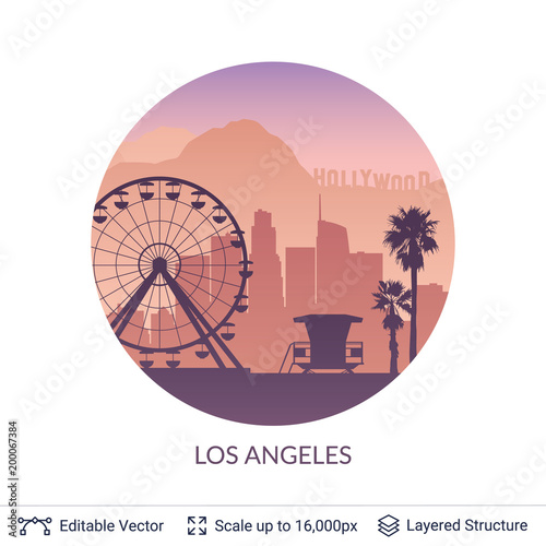 Los Angeles famous city scape.