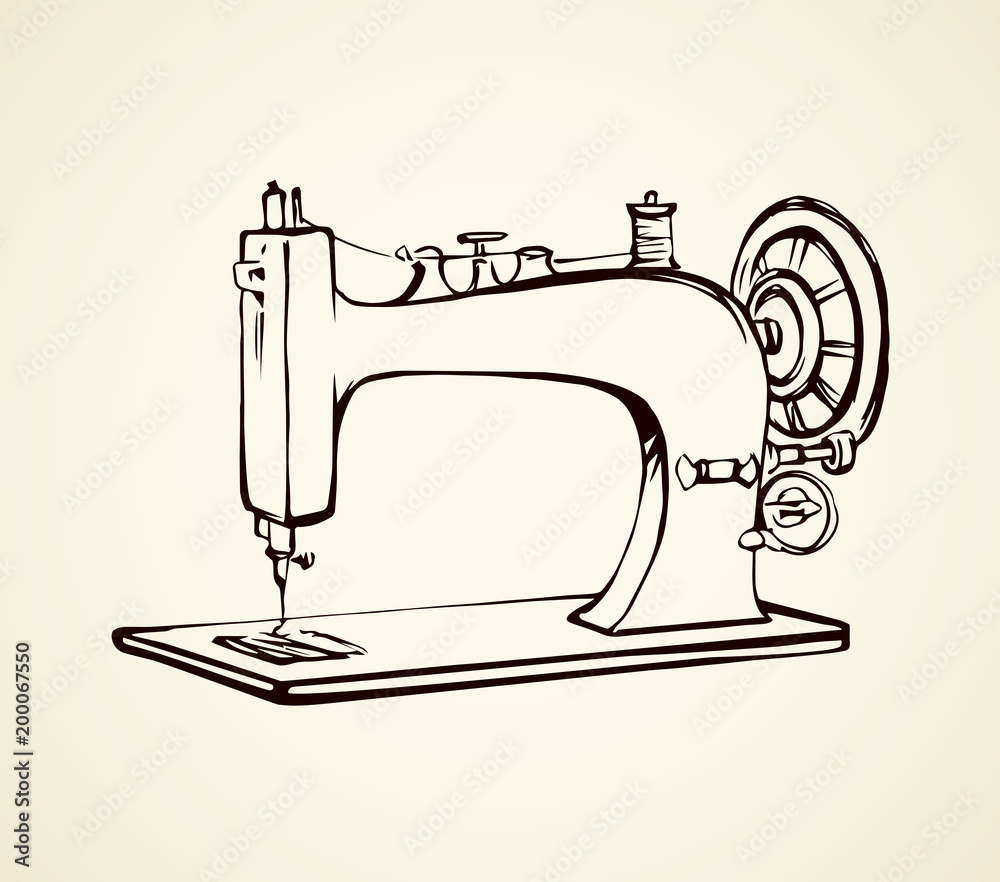 Sewing machine. Vector drawing