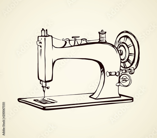 Sewing machine. Vector drawing
